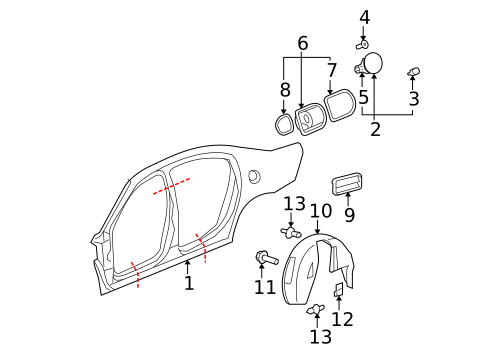 Quarter Panel & Components for 2011 Buick Lucerne #0