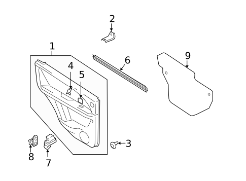 Interior Trim - Rear Door for 2009 Suzuki SX4 #0