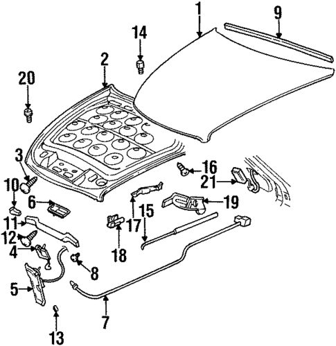 Hood & Components for 1996 Buick Riviera #0