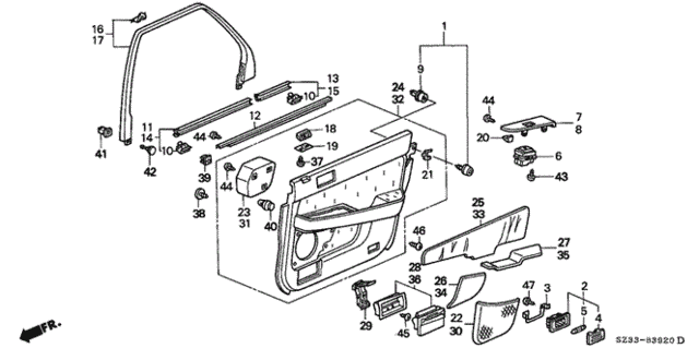 Rear Door Lining for 1999 Acura RL #0