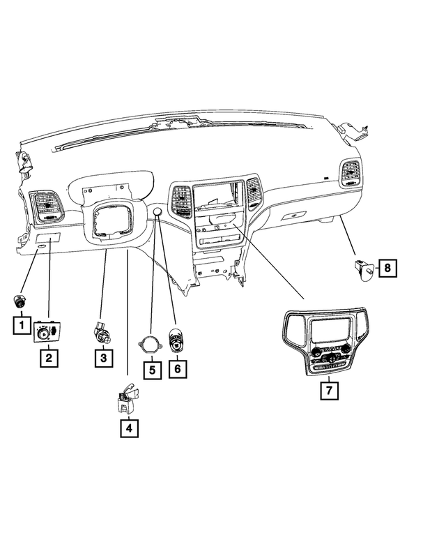 68458009AA - Electrical: Vehicle Feature Controls Center Stack for Mopar Image