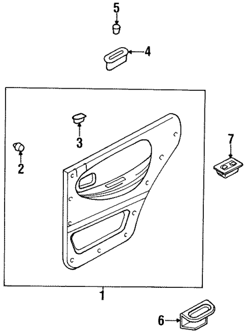 Interior Trim - Rear Door for 1996 Kia Sportage #0