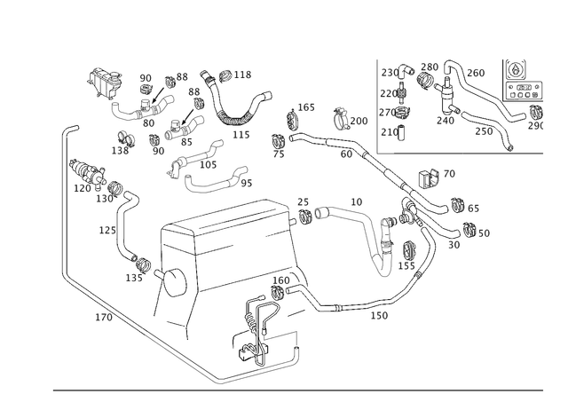 2038301796 - Heating and Ventilation: Hose for Mercedes-Benz: 180C, C230, C240, C32 AMG, C55 AMG, CLK320, CLK500, CLK55 AMG, CLK63 AMG Image image