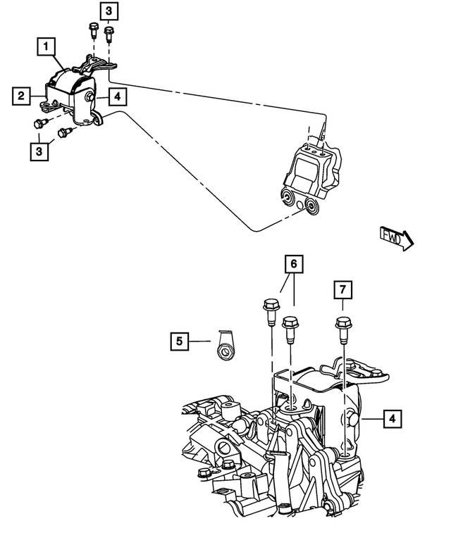 5105465AG - 2.4L Gas; Engine: Transmission Mount Bracket for Mopar Image