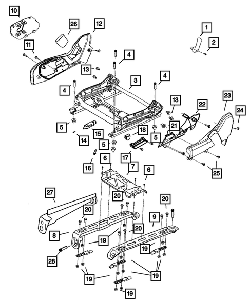Front Seats - Adjusters, Recliners, Shields and Risers for 2009 Jeep Commander #2