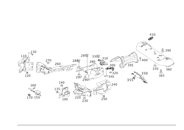 1666822600 - Exhaust System: Shielding for Mercedes-Benz: GL350, GL450, GLE300d, GLE350, GLE400, GLE43 AMG, GLE450 AMG, GLE550e, GLE63 AMG S, GLS350d, GLS450, ML250, ML350, ML400 Image image