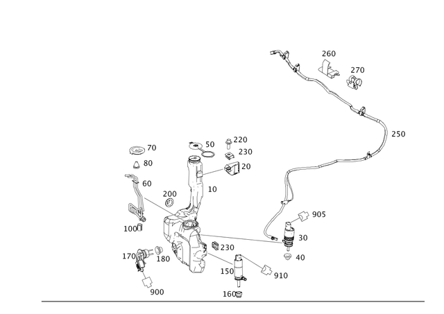 2048690520 - Windshield Washer System, Emergency Equipment: Liquid Reservoir for Mercedes-Benz Image image