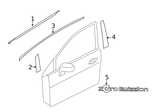 Exterior Trim - Front Door for 2022 Nissan LEAF #0