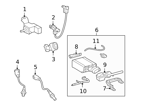 Emission Components for 2008 Toyota Sequoia #0