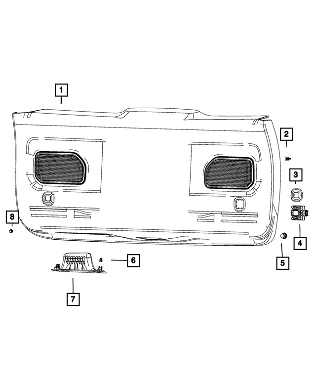6UT55TX7AB - Interior Trim: Cargo Lamp Bezel for Mopar Image