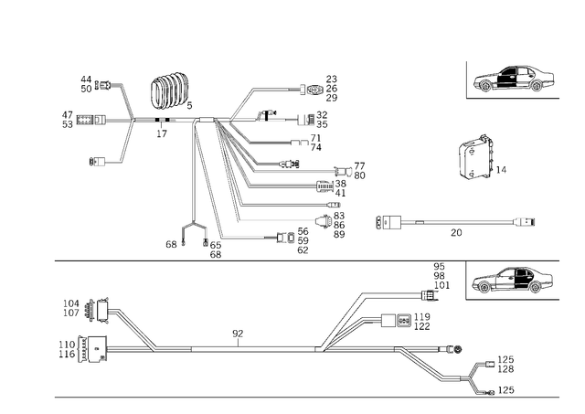 2105406734 - Electrical System: Wiring Harness for Mercedes-Benz Image image