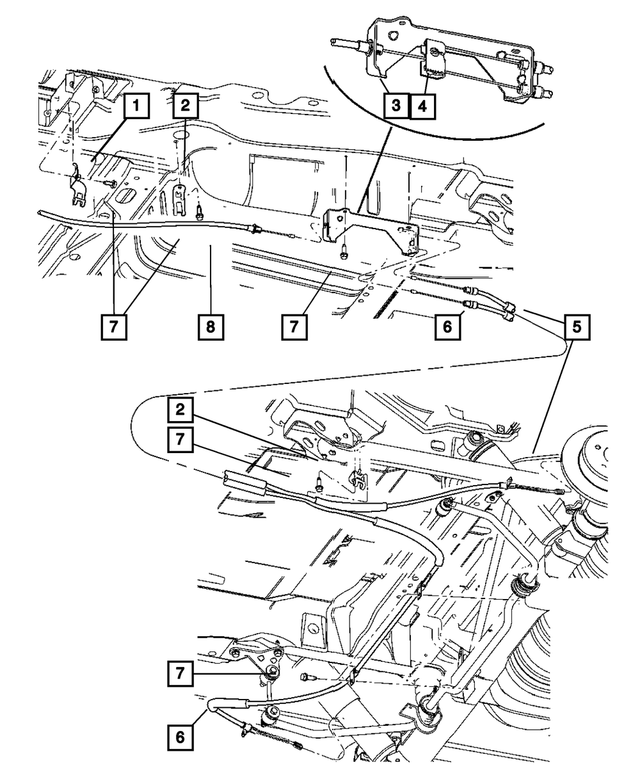 4683942AC - Parking Brake: Parking Brake Cable Guide Bracket for Mopar Image