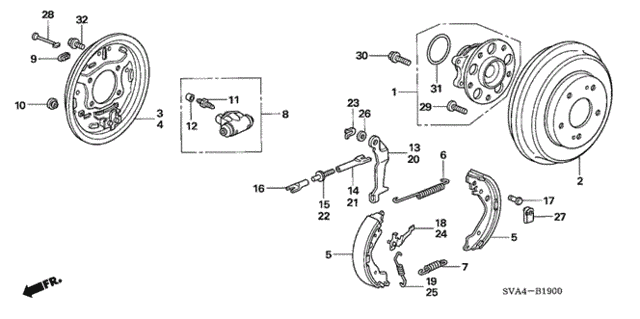 Rear Brake (Drum) for 2007 Honda Civic #0