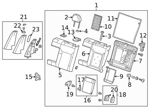 Rear Seat Components for 2015 Chevrolet Malibu #0