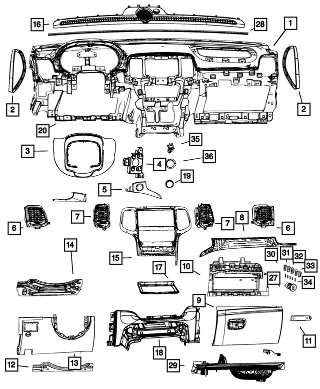 1UQ69AAAAA - Interior Trim: Instrument Panel Applique, Driver, Outboard for Mopar Image image