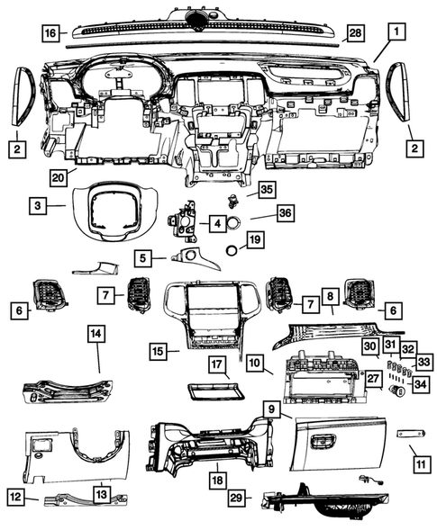 Instrument Panel for 2016 Dodge Durango #0