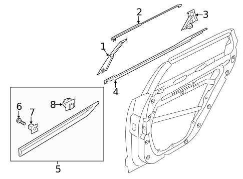 Exterior Trim - Rear Door for 2020 Kia Cadenza #0