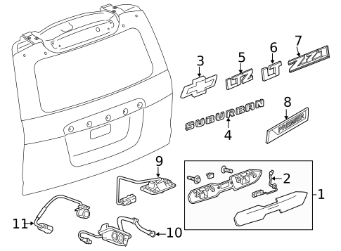 Exterior Trim - Lift Gate for 2017 Chevrolet Suburban #0