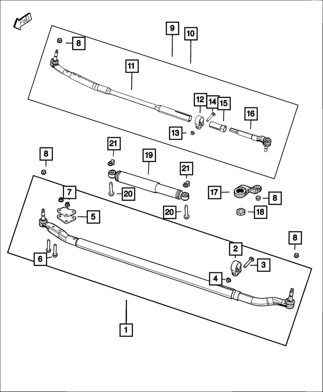 5154854AA - Steering: Tube Retaining Clamp for Mopar Image