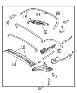 5140983AA - Body Sheet Metal Except Doors: Convertible Top Frame Assembly for Mopar Image