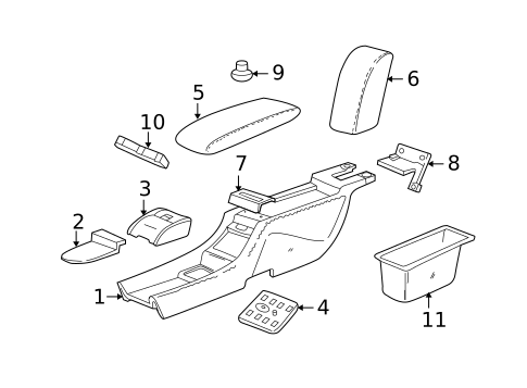 Rear Console for 1998 Jaguar Vanden Plas #0