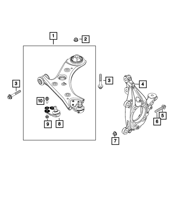 68318011AG - Front Suspension: Lower Control Arm, Left for Mopar Image image
