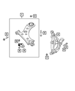 68318011AG - Front Suspension: Lower Control Arm, Left for Mopar Image