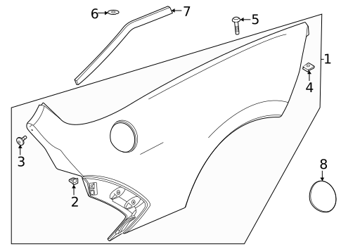 Quarter Panel & Components for 2022 Chevrolet Corvette #1