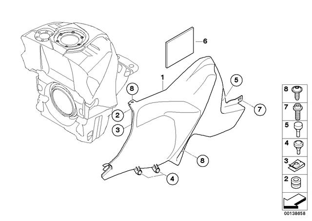46637678114 - : Covering Right - Rohteil/Blank for BMW-Motorrad Image