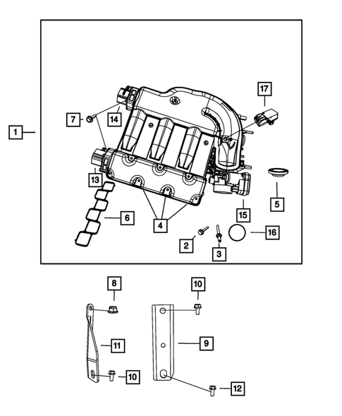 Manifolds and Vacuum Fittings for 2009 Chrysler Sebring #1