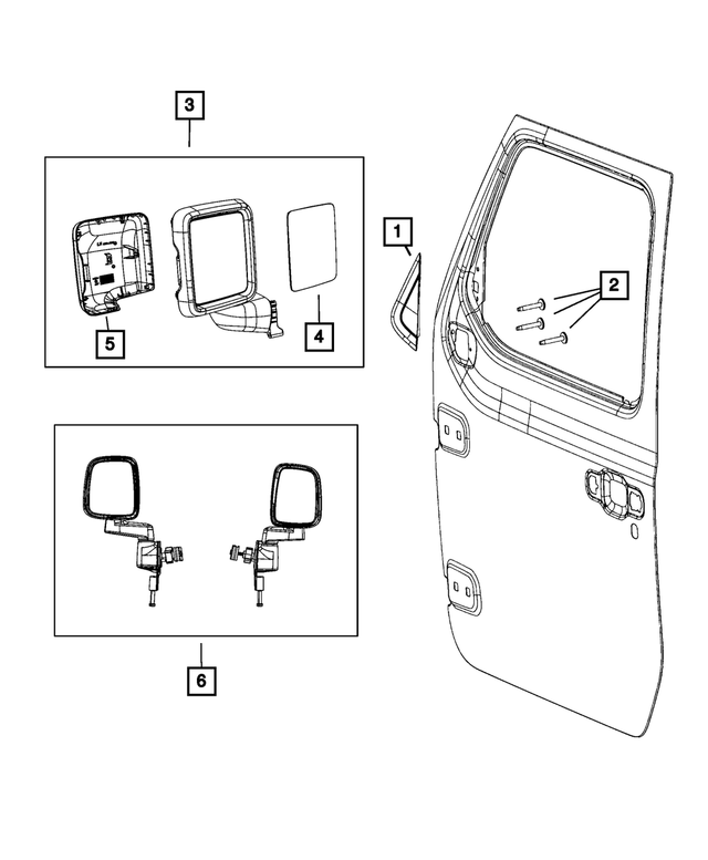 7GE08SSEAB - : Outside Rear-View Mirror, Right for Mopar Image