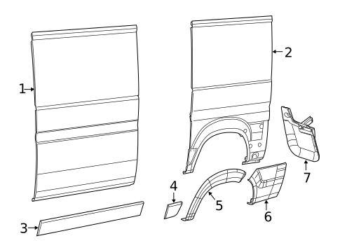 Exterior Trim - Side Panel for 2016 Ram ProMaster 1500 #0