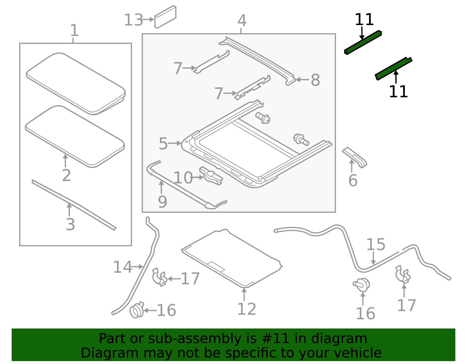 91380-JK04A - Sunroof Opening Trim 2017-2024 Nissan Armada | Sullivan ...