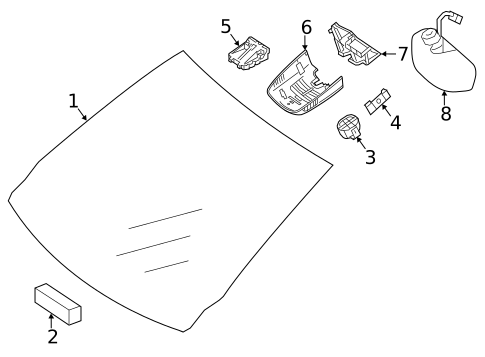 Glass - Windshield for 2016 Mercedes-Benz CLA45 AMG #0