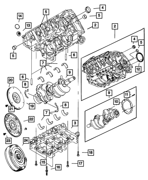 Crankshaft, Piston and Torque Converter for 2003 Dodge Ram 2500 #0