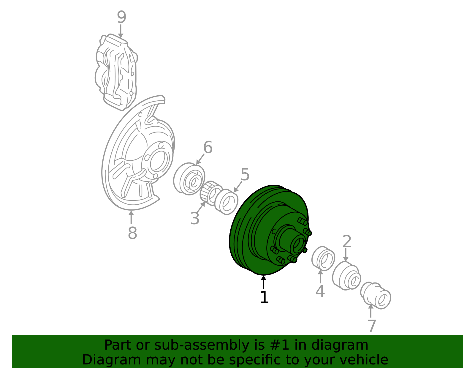 1984-1993 Ford Motorcraft Disc Brake Rotor And Hub Assembly BRRC-1225 ...