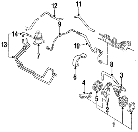 Pump & Hoses for 1997 Ford Probe #0