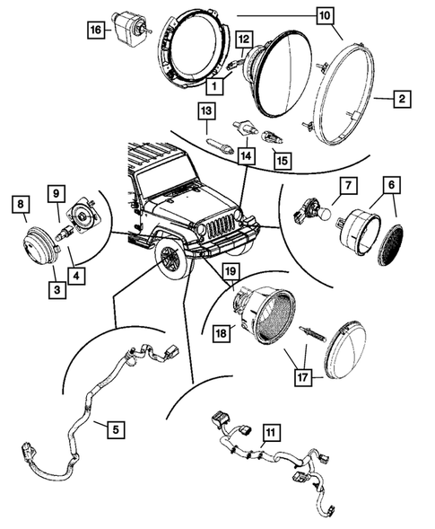 Lamps-Interior and Exterior for 2010 Jeep Wrangler #0