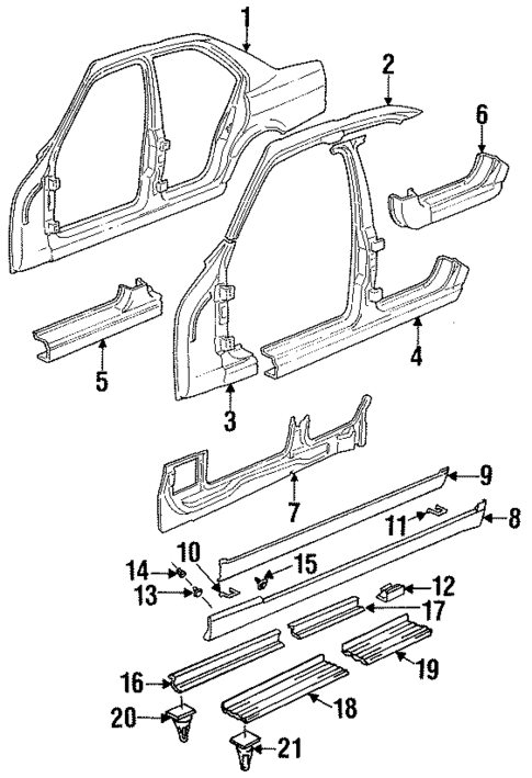 Center Pillar & Rocker for 1993 BMW M5 #0
