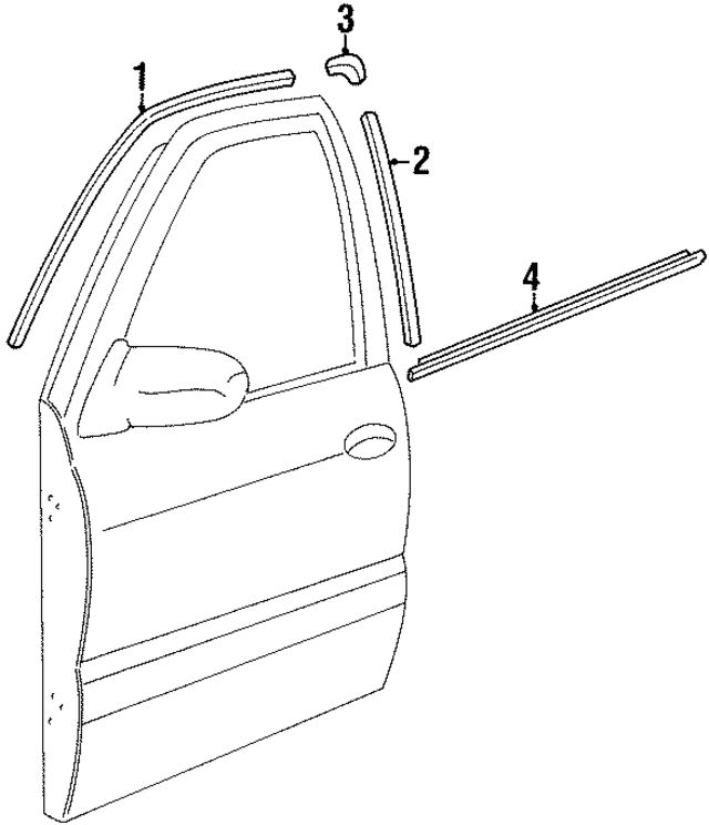 K01258810 - : Door Window Belt Weatherstrip for Kia Image