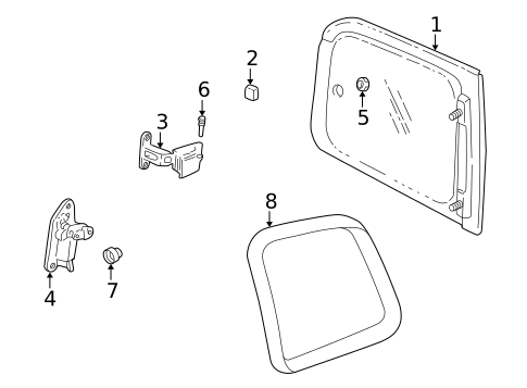 Quarter Window for 1999 Pontiac Montana #0