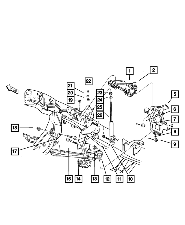 52106387AB - Front Suspension &amp; Drive: Control Arm, Upper Left for Mopar Image image