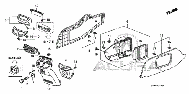 Center Console (2) for 2011 Acura MDX #0