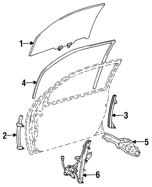 Glass - Front Door for 1993 Lexus GS300 #0