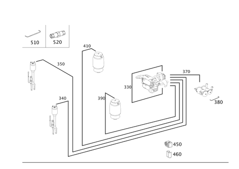 Line Routing for Air Suspension for 2010 Mercedes-Benz ML63 AMG #0