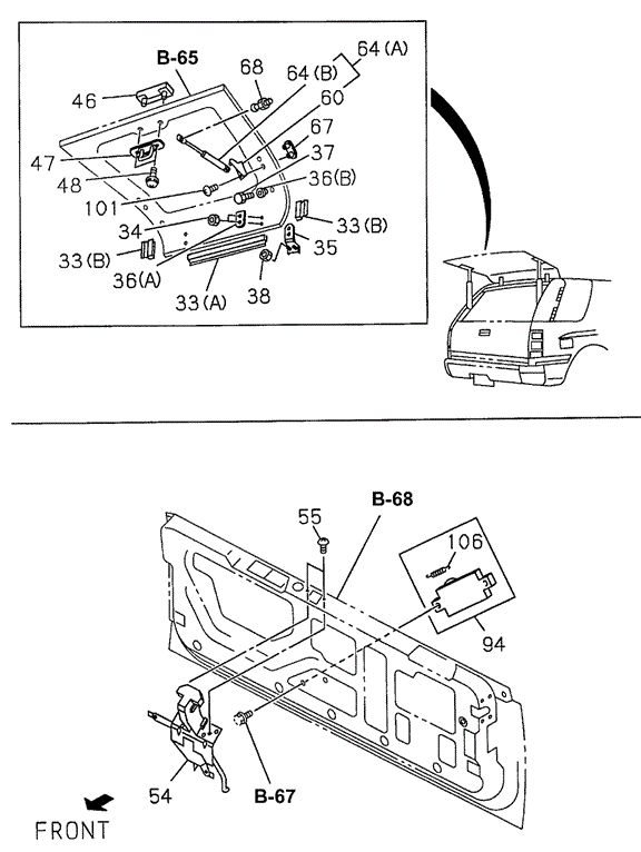 Rear Windshield Component for 1997 Honda Passport #0