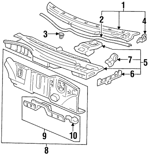 Cowl for 1995 Honda Civic del Sol #0