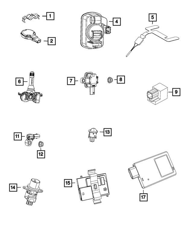 68100476AA - Electrical: Sensor Clip, Export for Mopar Image image