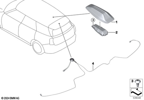 Single Parts Antenna for 2024 Mini Countryman SE ALL4 #0