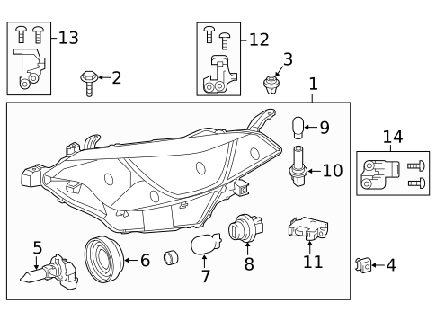 Headlamp Components for 2015 Toyota Corolla #0
